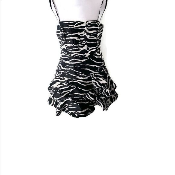 Bardot NWT Zebra Frill Mini Dress (M) - Picture 1 of 11